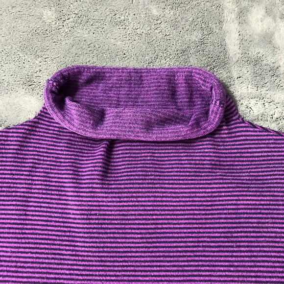 Title Nine Synergy Sweater Purple Striped Mock Neck Size L Athleisure Active - Picture 5 of 8